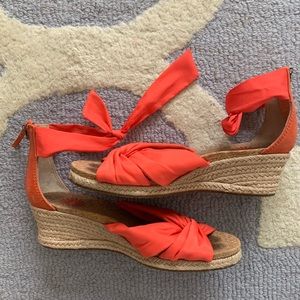 UGG Australia espadrille wedges orange tie 7